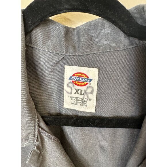 Dickies Men's TMI Gray Shirt Size XL short sleeve collared button down polyester - Picture 4 of 7